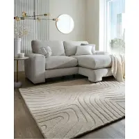 Flycarpets Laagpolig Wollen Vloerkleed Mesmerize - Abstract - Naturel / Beige 160x230 cm