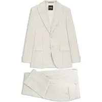 BOSS Slim-fit tweedelig pak van katoen en scheerwol