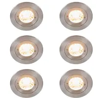 QAZQA Set van 6 moderne inbouwspots staal rond IP44 - Xena