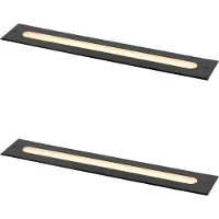 QAZQA St van 2 moderne grondspots zwart 50 cm incl. LED IP65 - Eline
