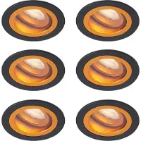 QAZQA Set van 6 moderne inbouwspots zwart met goud draaibaar en kantelbaar IP44 - Chuck