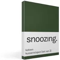 Snoozing katoen kussenslopen (set van 2) - Katoen - 40x60 cm - Donker Groen