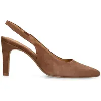Manfield - Dames - Bruine suède slingbacks - Maat 42