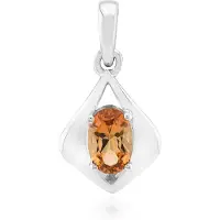 Cavill - Zilveren hanger - 925 Sterling zilver - 0,459 ct Tepetate topaas ovaal briljant - Modern asymmetrisch ontwerp, Mexicaans edelsteen sieraad