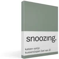 Snoozing katoen-satijn kussenslopen (set van 2) - Satijn-katoen - 60x70 cm - Groen
