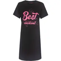 Temptation Dames Nachthemd - Big Shirt - Korte Mouw - Zwart - Maat 3XL