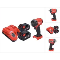 Milwaukee M18 FIW2F12-502 Accu-slagmoersleutel 18 V 339 Nm 1/2" borstelloos + 2x oplaadbare accu 5.0 Ah + lader
