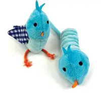 Happy pet Tabby Patch, vogel, blauw