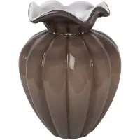 Clayre & Eef Vaas Ø 16x21 cm Bruin Glas