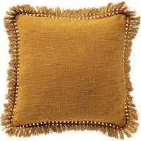 Dutch decor JONNA - kussenhoes 45x45 cm - gerecycled - katoen - Chai Tea - geel - met rits - zonder binnenkussen