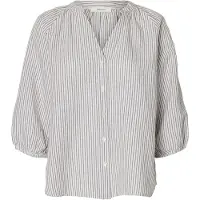 Selected Blouse 'SLFCLEO-ALBERTA' taupe / wit