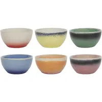 Studio Tavola Kleine Kommen Fire - Set van 6 - Schaaltjes - Bowls - Aardewerk - Kleurenmix Vaatwasserbestendig Ø 10 cm