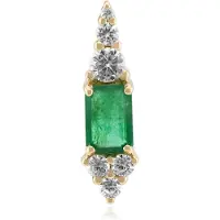 Cavill - Gouden Hanger 9K Geel Goud - 0,53 ct Octagonale Zambia Smaragd - Cambodjaanse Zirkonia's - Luxe Elegante Dames Sieraad