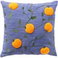 Dutch decor MANDARIN - kussenhoes 45x45 cm - mandarijnen - Pale Iris - paars - met rits - zonder binnenkussen