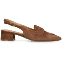 Manfield - Dames - Bruine suède slingbacks - Maat 36
