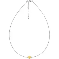 Cavill - Zilveren Halsketting - 925 Sterling Zilver - Mistige Baltische Barnsteen 2 ct - Ronde 9 mm kraal - Elegant Monosono Collectie