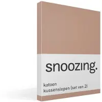 Snoozing katoen kussenslopen (set van 2) - Katoen - 40x60 cm - Mokka