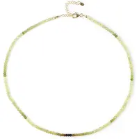 Cavill - Vergulde Zilveren Halsketting - 925 Sterling Zilver - 43,168 Ct Facetgeslepen Groene Grossulaar - Verstelbare Damesketting 45-50 cm