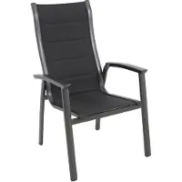 Royal Garden Richmond dining tuinstoel stapelbaar aluminium/polyester ijzer grijs/antraciet 4 stuks