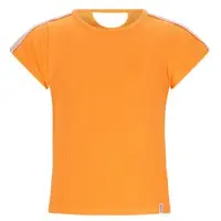 Nono T-shirt oranje rib gebreid Meisjes Viscose Ronde hals Effen - maat 116