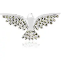 Cavill - Zilveren Hanger 925 Sterling Zilver - 62 Marcasieten Rond 0,434 ct - Klassiek Elegant Vogel Motief - Luxe Sieraad 16x35 mm