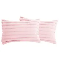 STILVORA Kussenslopen – Woonkamer Kussenslopen Set Met Pluche Fluweel, Zachte Kussenslopen Voor Sofa En Bed – 30x50 Cm – Fluweel – Roze
