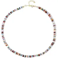 Cavill - Vergulde Zilveren Halsketting 925 Sterling - 113,92 ct Zambia-Amethist - Fancy Kralen Rozenkwarts & Rode Tijgeroog - Verstelbaar 45-50 cm