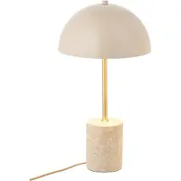Artichok Lily Marmer Tafellamp Zand - Bureaulamp - Steen - Nachtlamp - Inclusief Lampenkap - Woonkamer - Ø 25 x 45 cm