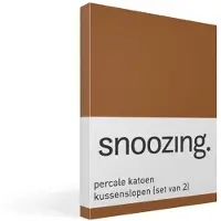 Snoozing percale katoen kussenslopen (set van 2) - Percale katoen - 50x70 cm - Terra