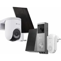 Ezviz HB8 Lite Buitencamera met Zonnepaneel + EP3x Pro Videodeurbel Incl. Chime – AI Detectie & Kleurnachtzicht - Draadloos - IP65