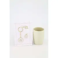 Zusss Cadeauset Koffiemok En Sleutelhanger/Penning Dog Mom - Cadeau - Verjaardag Keramiek Wit / Goud / Zand
