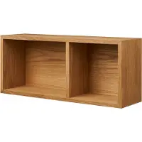 Artichok August Eikenhouten Wandplank Naturel - Zwevend - Met Twee Vakken - Wandrek - Zwevende Boekenplank - 71 x 30 cm