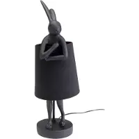 Kare Tafellamp Animal Rabbit, zwart, Woon-/ Eetkamer, Textiel / Stof / Zijde, Design, Tafellamp