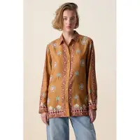 Sissy-Boy Bruine blouse met palm print | Maat: M