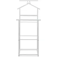 Idimex Kledingrek KANNA met kleerhanger en broekenrek - Wit
