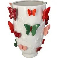 Kersten Vaas Vlinder Steengoed Multi 24.5x24.5x34cm