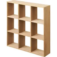 Artichok Holden Houten Wandrek Naturel - Vierkant - Wanddecoratie - Kruidenrek - Voor Keuken - Woonkamer - Hal - Wandkubus - Zwevend - 46 x 46 cm
