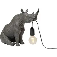 Kare Design tafellamp Sitting Rhino, alu / grijs / zink, Woon-/ Eetkamer, Kunststof, Design, tafellamp
