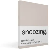 Snoozing percale katoen kussenslopen (set van 2) - Percale katoen - 40x60 cm - Zand