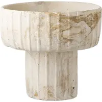 Artichok Hiba Vaas Bruin/Beige - Cement - Marmerlook - Droogbloemen - Ø 21 x 19 cm