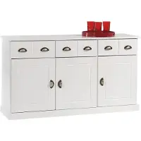 Idimex Sideboard PARIS 135 cm van massief hout - Wit