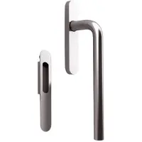 Hardbrass Tropex Hefschuifdeurgreep L-model rond rvs blind