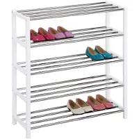 Idimex DUBLIN schoenenrek met 5 planken in wit met schoenen