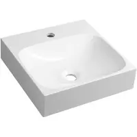 Sapho Emona wastafel, Gekweekt Marmer 40x40cm, wit