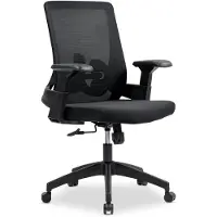 Idimex CAPVAL in hoogte verstelbare bureaustoel met lendensteun, zwart - ergonomische bureaustoel met netrugleuning, moderne bureaustoel, comfortabele bureaustoel voor thuiskantoor [tot 120 kg] - main image