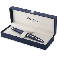 Waterman Carène, vulpen blauwe lak met palladium details, 18K gouden fijne penpunt, blauwe inkt, geschenkset