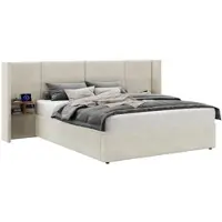 STILVORA Kinderbed 90x200, eenpersoonsbed voor tieners, met LED-verlichting en bedopslag. Met kroonontwerp, bed met opbergruimte en verstelbaar hoofdeinde, wit (zonder matras)