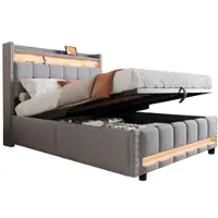 MODFU Gestoffeerd Bed 140x200 cm – Fluweel met bloem-hoofdeinde – 12 versterkte latten – Stijlvol – Bonenpastarood