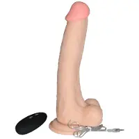 Realrock Realistische vibrator in huidskleur - 27 cm met scrotum