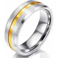 Mendes Heren ring Wolfraam Zilver Goud 8mm-19mm